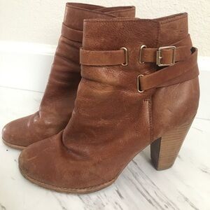Joie Easton booties in cognac Lester color